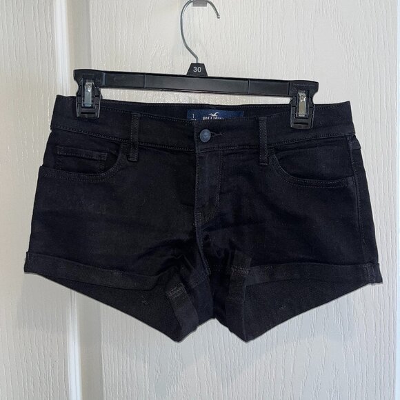 Hollister Low Rise Denim Short Shorts Black Size 1 W25 - Picture 1 of 3
